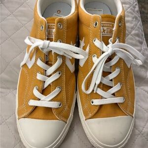 Converse Yellow and White Athletic Shoes with Rubber Toe Cap